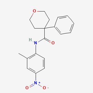 molecular formula C19H20N2O4 B3996706 N-(2-methyl-4-nitrophenyl)-4-phenyloxane-4-carboxamide 