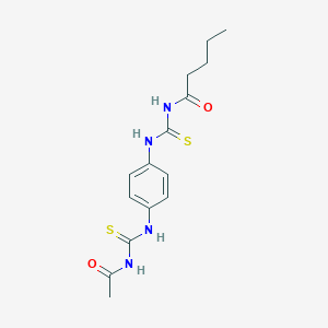molecular formula C15H20N4O2S2 B399671 N-({4-[(acetylcarbamothioyl)amino]phenyl}carbamothioyl)pentanamide 