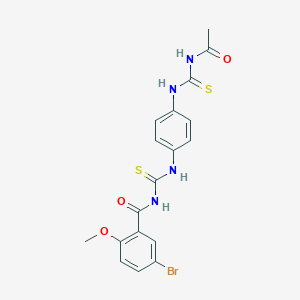 molecular formula C18H17BrN4O3S2 B399672 N-[[4-(acetylcarbamothioylamino)phenyl]carbamothioyl]-5-bromo-2-methoxybenzamide CAS No. 640246-99-7