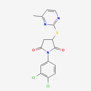 1-(3,4-Dichlorophenyl)-3-[(4-methylpyrimidin-2-yl)sulfanyl]pyrrolidine-2,5-dione