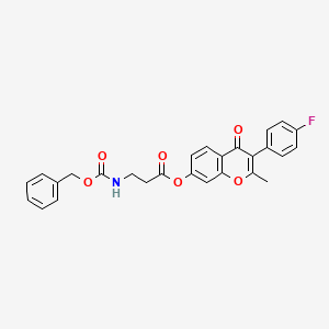 3-(4-Fluorophenyl)-2-methyl-4-oxochromen-7-yl 3-[(phenylmethoxy)carbonylamino] propanoate