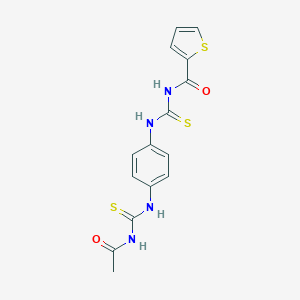 molecular formula C15H14N4O2S3 B399674 N-[[4-(acetylcarbamothioylamino)phenyl]carbamothioyl]thiophene-2-carboxamide CAS No. 640246-19-1