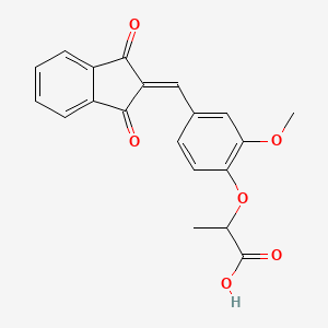 2-{4-[(1,3-dioxo-1,3-dihydro-2H-inden-2-ylidene)methyl]-2-methoxyphenoxy}propanoic acid