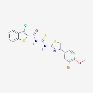 molecular formula C20H13BrClN3O2S3 B399676 N-[[4-(3-bromo-4-methoxyphenyl)-1,3-thiazol-2-yl]carbamothioyl]-3-chloro-1-benzothiophene-2-carboxamide CAS No. 637301-41-8