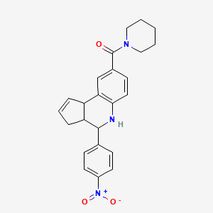 [4-(4-nitrophenyl)-3a,4,5,9b-tetrahydro-3H-cyclopenta[c]quinolin-8-yl]-piperidin-1-ylmethanone