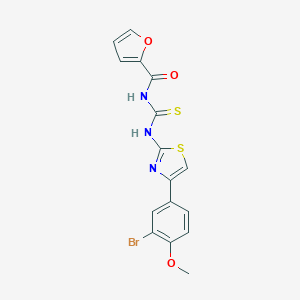 molecular formula C16H12BrN3O3S2 B399678 N-[[4-(3-bromo-4-methoxyphenyl)-1,3-thiazol-2-yl]carbamothioyl]furan-2-carboxamide CAS No. 637301-40-7
