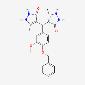 4,4'-{[4-(benzyloxy)-3-methoxyphenyl]methanediyl}bis(3-methyl-1H-pyrazol-5-ol)