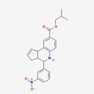 2-methylpropyl 4-(3-nitrophenyl)-3a,4,5,9b-tetrahydro-3H-cyclopenta[c]quinoline-8-carboxylate