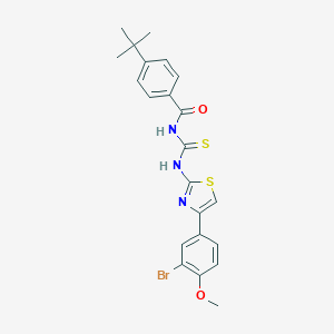 molecular formula C22H22BrN3O2S2 B399679 N-[[4-(3-bromo-4-methoxyphenyl)-1,3-thiazol-2-yl]carbamothioyl]-4-tert-butylbenzamide CAS No. 637301-57-6