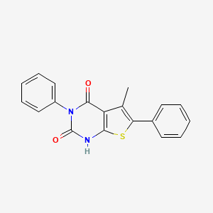 molecular formula C19H14N2O2S B3996795 5-methyl-3,6-diphenylthieno[2,3-d]pyrimidine-2,4(1H,3H)-dione 