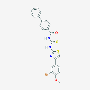 molecular formula C24H18BrN3O2S2 B399680 N-[[4-(3-bromo-4-methoxyphenyl)-1,3-thiazol-2-yl]carbamothioyl]-4-phenylbenzamide CAS No. 637301-51-0