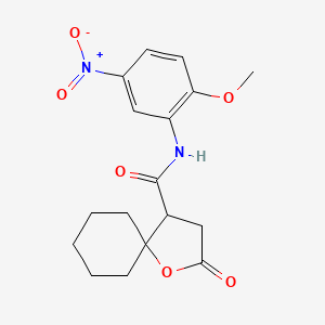 N-(2-methoxy-5-nitrophenyl)-2-oxo-1-oxaspiro[4.5]decane-4-carboxamide