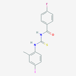 molecular formula C15H12FIN2OS B399681 4-fluoro-N-[(4-iodo-2-methylphenyl)carbamothioyl]benzamide 