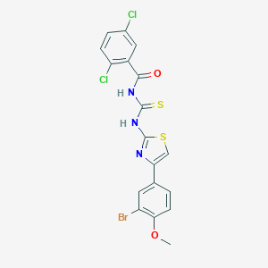 molecular formula C18H12BrCl2N3O2S2 B399682 N-[[4-(3-bromo-4-methoxyphenyl)-1,3-thiazol-2-yl]carbamothioyl]-2,5-dichlorobenzamide CAS No. 637301-62-3