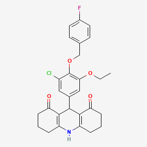 9-[3-Chloro-5-ethoxy-4-[(4-fluorophenyl)methoxy]phenyl]-2,3,4,5,6,7,9,10-octahydroacridine-1,8-dione