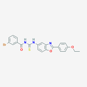 molecular formula C23H18BrN3O3S B399683 3-bromo-N-{[2-(4-ethoxyphenyl)-1,3-benzoxazol-5-yl]carbamothioyl}benzamide 