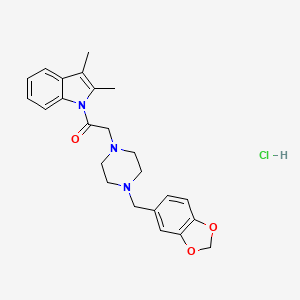 2-[4-(1,3-Benzodioxol-5-ylmethyl)piperazin-1-yl]-1-(2,3-dimethylindol-1-yl)ethanone;hydrochloride