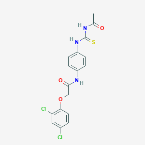 molecular formula C17H15Cl2N3O3S B399684 N-(4-{[(acetylamino)carbothioyl]amino}phenyl)-2-(2,4-dichlorophenoxy)acetamide 