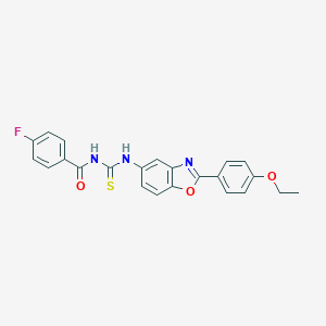 molecular formula C23H18FN3O3S B399687 N-{[2-(4-ethoxyphenyl)-1,3-benzoxazol-5-yl]carbamothioyl}-4-fluorobenzamide 