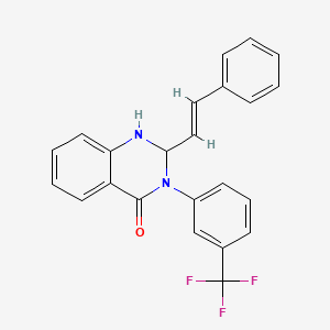 2-[(1E)-2-PHENYLETHENYL]-3-[3-(TRIFLUOROMETHYL)PHENYL]-1,2,3,4-TETRAHYDROQUINAZOLIN-4-ONE