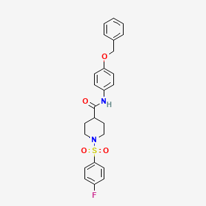 N-[4-(BENZYLOXY)PHENYL]-1-(4-FLUOROBENZENESULFONYL)PIPERIDINE-4-CARBOXAMIDE