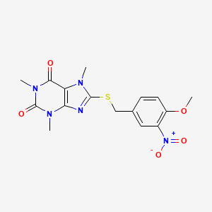 8-[(4-methoxy-3-nitrobenzyl)thio]-1,3,7-trimethyl-3,7-dihydro-1H-purine-2,6-dione