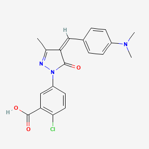 2-CHLORO-5-[(4Z)-4-{[4-(DIMETHYLAMINO)PHENYL]METHYLIDENE}-3-METHYL-5-OXO-4,5-DIHYDRO-1H-PYRAZOL-1-YL]BENZOIC ACID