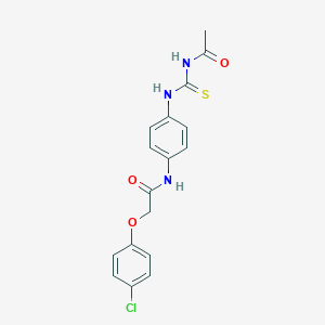 molecular formula C17H16ClN3O3S B399690 N-(4-{[(acetylamino)carbothioyl]amino}phenyl)-2-(4-chlorophenoxy)acetamide 