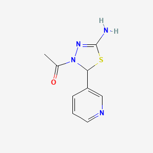 4-acetyl-5-(3-pyridinyl)-4,5-dihydro-1,3,4-thiadiazol-2-amine