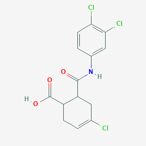 molecular formula C14H12Cl3NO3 B3996905 4-chloro-6-[(3,4-dichlorophenyl)carbamoyl]cyclohex-3-ene-1-carboxylic acid 