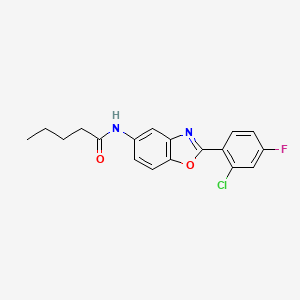 N-[2-(2-chloro-4-fluorophenyl)-1,3-benzoxazol-5-yl]pentanamide