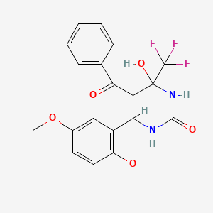 5-benzoyl-6-(2,5-dimethoxyphenyl)-4-hydroxy-4-(trifluoromethyl)tetrahydro-2(1H)-pyrimidinone