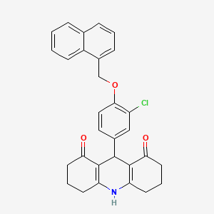 molecular formula C30H26ClNO3 B3996969 9-[3-Chloro-4-(naphthalen-1-ylmethoxy)phenyl]-2,3,4,5,6,7,9,10-octahydroacridine-1,8-dione 