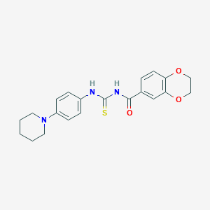molecular formula C21H23N3O3S B399697 N-[(4-piperidin-1-ylphenyl)carbamothioyl]-2,3-dihydro-1,4-benzodioxine-6-carboxamide CAS No. 575470-04-1