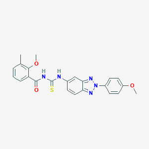 molecular formula C23H21N5O3S B399698 2-methoxy-N-{[2-(4-methoxyphenyl)-2H-benzotriazol-5-yl]carbamothioyl}-3-methylbenzamide 