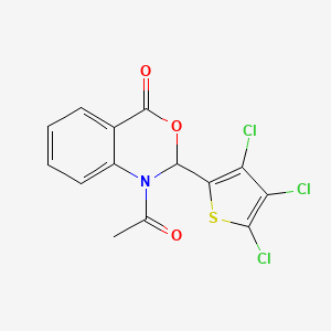 molecular formula C14H8Cl3NO3S B3996988 1-Acetyl-2-(3,4,5-trichlorothiophen-2-YL)-2,4-dihydro-1H-3,1-benzoxazin-4-one 