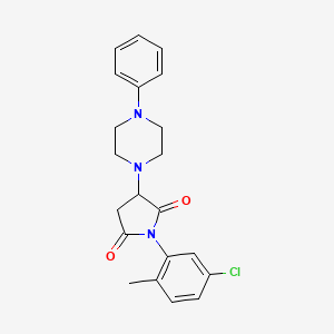 molecular formula C21H22ClN3O2 B3996991 1-(5-Chloro-2-methylphenyl)-3-(4-phenylpiperazin-1-yl)pyrrolidine-2,5-dione CAS No. 433953-59-4