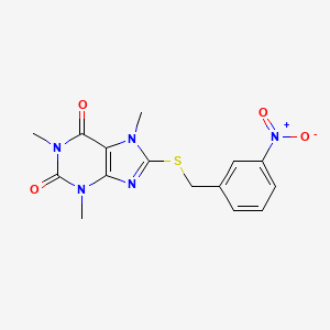 1,3,7-trimethyl-8-[(3-nitrobenzyl)thio]-3,7-dihydro-1H-purine-2,6-dione