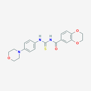 molecular formula C20H21N3O4S B399701 N-(2,3-dihydro-1,4-benzodioxin-6-ylcarbonyl)-N'-[4-(4-morpholinyl)phenyl]thiourea 