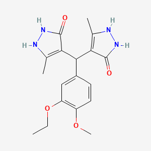 4,4'-[(3-ethoxy-4-methoxyphenyl)methylene]bis(3-methyl-1H-pyrazol-5-ol)