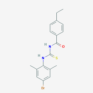 molecular formula C18H19BrN2OS B399705 N-[(4-bromo-2,6-dimethylphenyl)carbamothioyl]-4-ethylbenzamide 