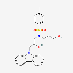 molecular formula C25H28N2O4S B3997053 N-(3-carbazol-9-yl-2-hydroxypropyl)-N-(3-hydroxypropyl)-4-methylbenzenesulfonamide 