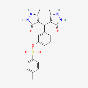 3-[bis(5-hydroxy-3-methyl-1H-pyrazol-4-yl)methyl]phenyl 4-methylbenzenesulfonate