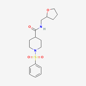 1-(phenylsulfonyl)-N-(tetrahydrofuran-2-ylmethyl)piperidine-4-carboxamide