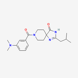 molecular formula C20H28N4O2 B3997164 8-[3-(dimethylamino)benzoyl]-2-isobutyl-1,3,8-triazaspiro[4.5]dec-1-en-4-one 