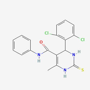 molecular formula C18H15Cl2N3OS B3997174 4-(2,6-dichlorophenyl)-6-methyl-N-phenyl-2-sulfanylidene-3,4-dihydro-1H-pyrimidine-5-carboxamide 