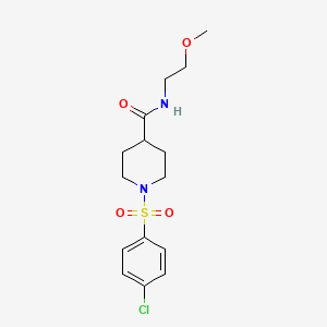 1-[(4-chlorophenyl)sulfonyl]-N-(2-methoxyethyl)-4-piperidinecarboxamide