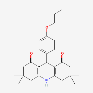 3,3,6,6-Tetramethyl-9-(4-propoxyphenyl)-1,2,3,4,5,6,7,8,9,10-decahydroacridine-1,8-dione