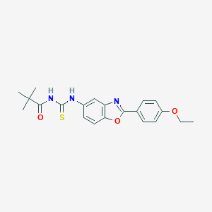 molecular formula C21H23N3O3S B399722 N-{[2-(4-ethoxyphenyl)-1,3-benzoxazol-5-yl]carbamothioyl}-2,2-dimethylpropanamide 