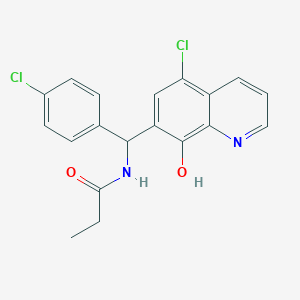 N-[(5-chloro-8-hydroxy-7-quinolinyl)(4-chlorophenyl)methyl]propanamide